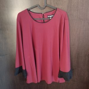 Karl Lagerfeld Paris Burgundy Blouse Size Large